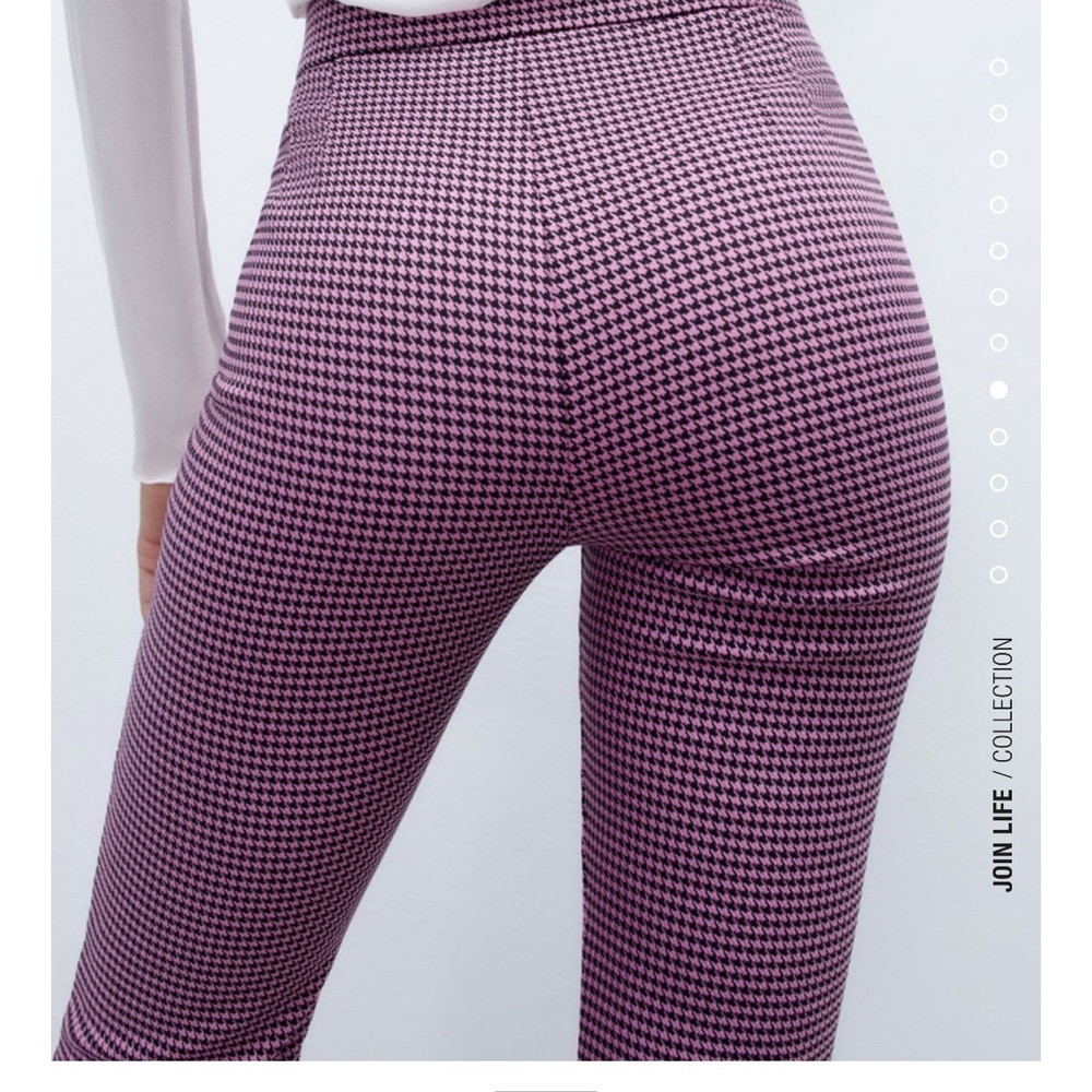 “Last one”ZARA HOUNDSTOOTH MINI FLARE PANTS - Picture 11 of 12